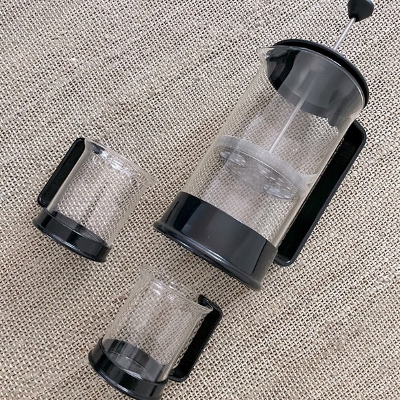Vintage Bodum Black Coffee & Tea Set mugs cups French Press - Picture 1 of 5